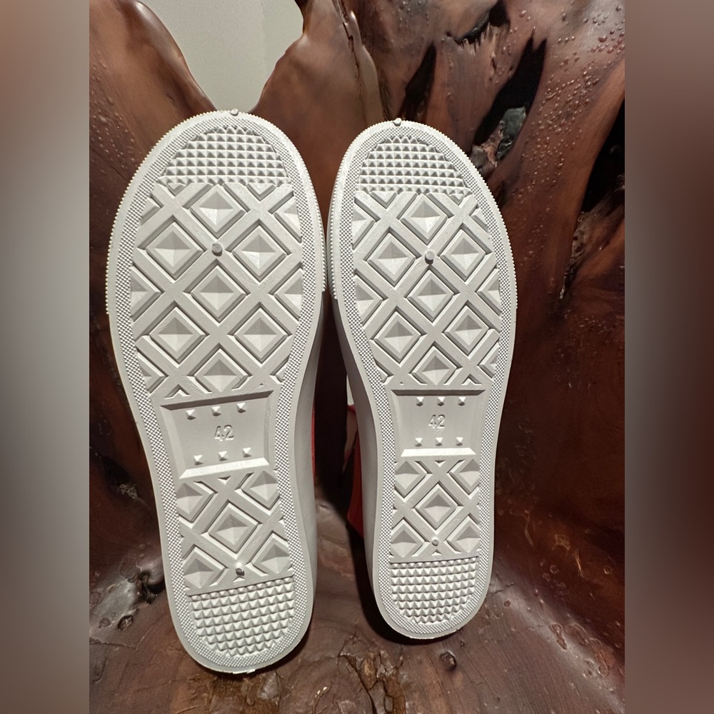 👟 NWT 🍊 SUPER COMFY RETRO 🧡 ORANGE SLIP ON CANVASTENNIS SHOES!Size 9-9.5 EU42 - Picture 5 of 6